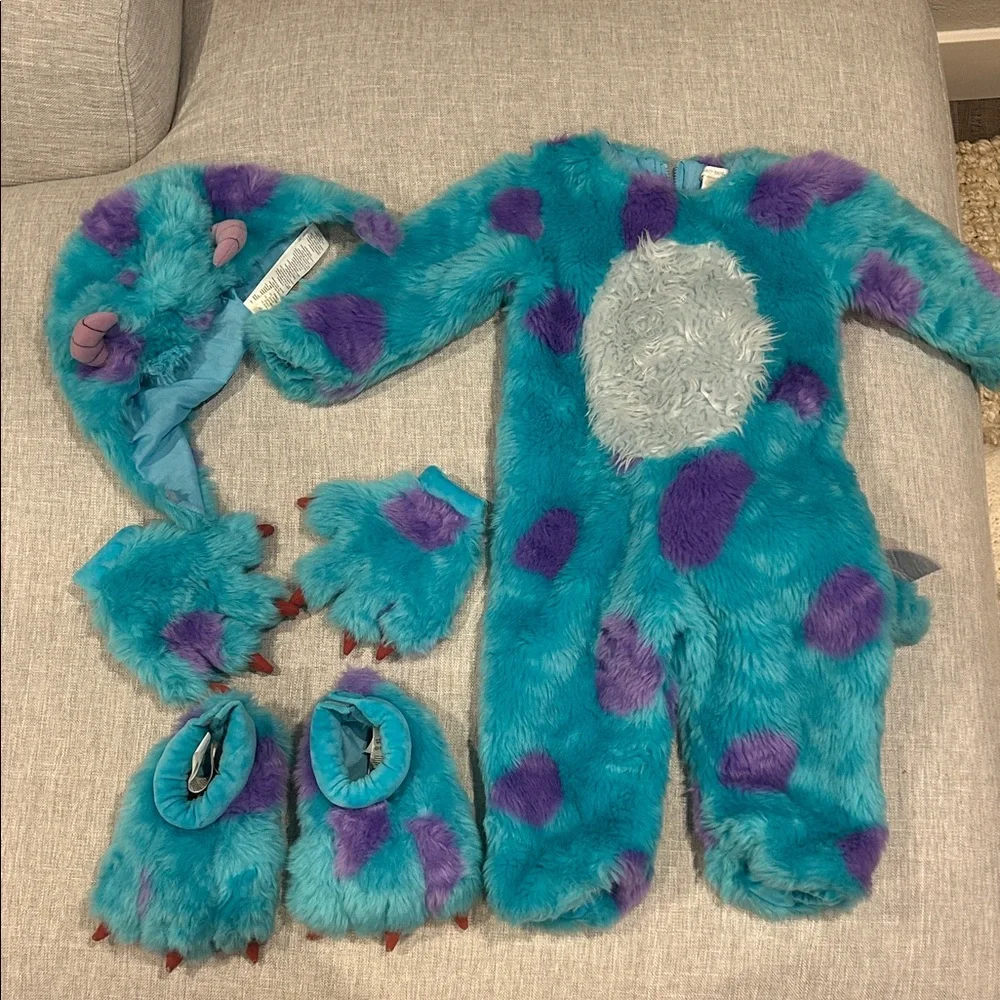 Pottery Barn Kids Teal & Purple Monster Faux Fur Costume Set